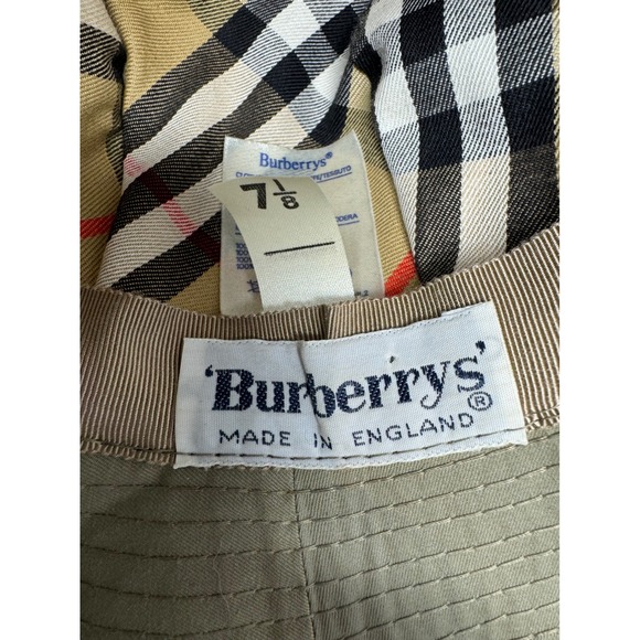 Burberrys Bucket Hat Beige Nova Check Lined Made in England Size 7 1/8 - Picture 5 of 6